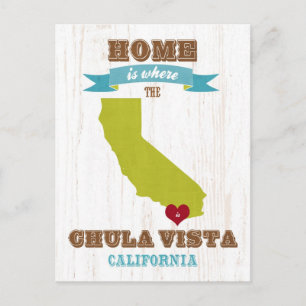 Chula Vista, Kalifornien Karta - Hem är där han bo Vykort