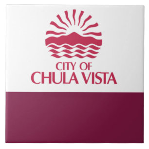 Chula Vista, stad, flagga Kakelplatta