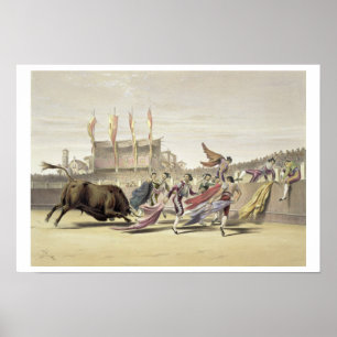 Chulos som leker tjuren, 1865 (färglithoen) poster