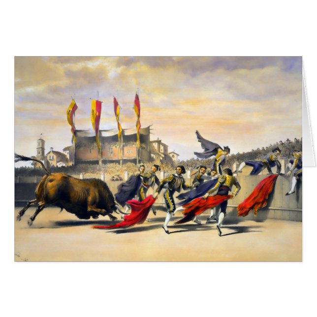 Chulos som leker tjuren hälsningskort (Framsidan Horizontal)