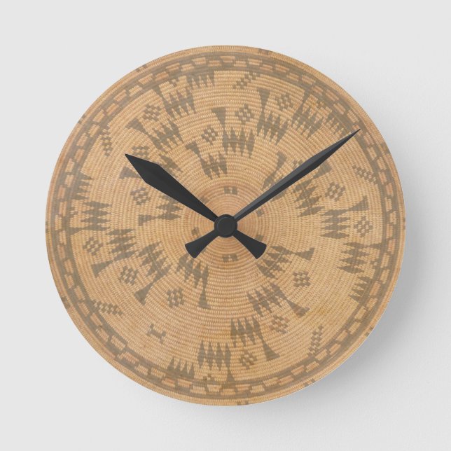 Chumash Native American Art Clock Rund Klocka (Framsida)