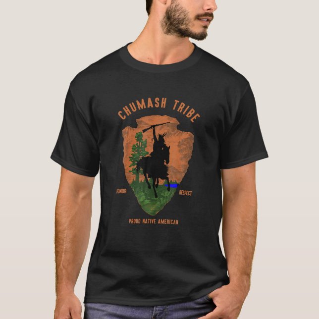 Chumash Tribe Native Indian Vintage Pil T Shirt (Framsida)