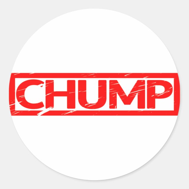 Chump Frimärke Runt Klistermärke (Framsida)