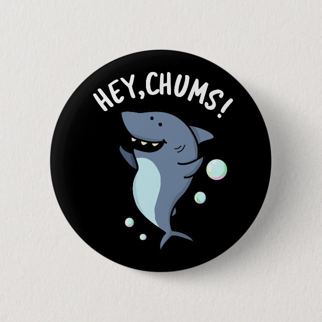 Chums Funny Toothy Shark Pun Knapp (Framsida)