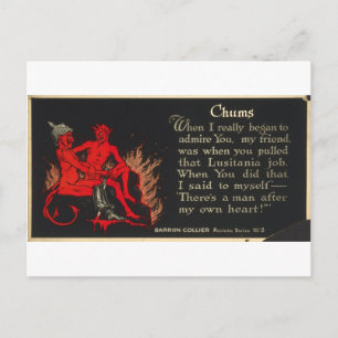Chums Världskrig I Lusitania Djävulen Tecknad Vykort