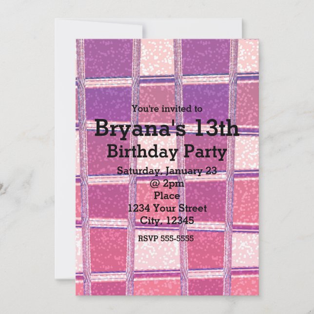 Chunky Chic Glitter Squares Glam Party-inbjudninga Inbjudningar (Framsida)