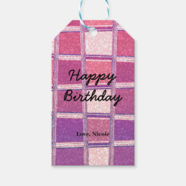 Chunky Chic Modern Glitter Rosa Lila Glamour Presentetikett