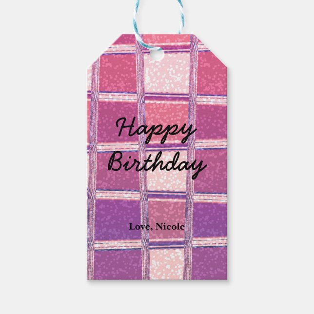 Chunky Chic Modern Glitter Rosa Lila Glamour Presentetikett (Framsidan)