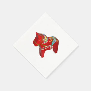 Chunky Dala Horse Diagonal Papper Napkins Pappersservett