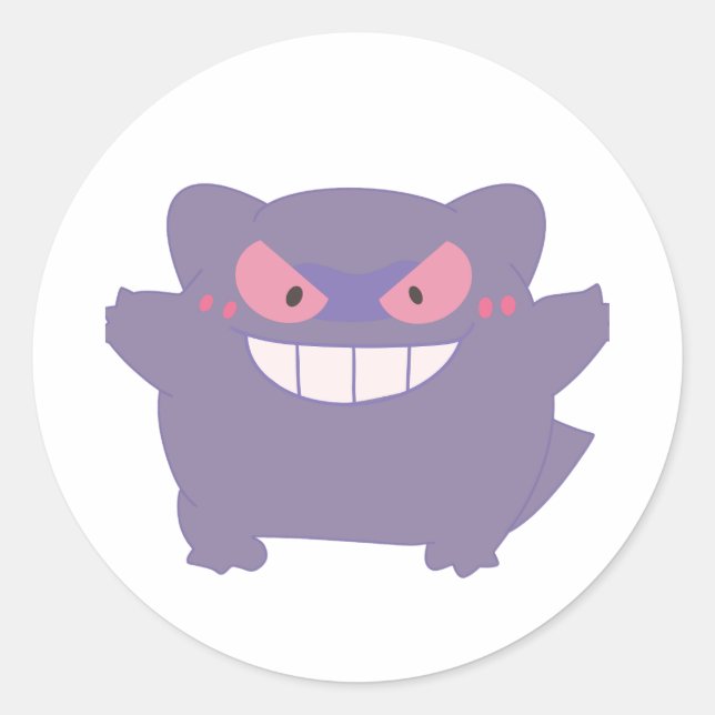 Chunky Gengar Runt Klistermärke (Framsida)