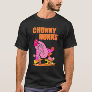 Chunky Hunks Weightlift Bodybuilding Gym Fitnes T Shirt