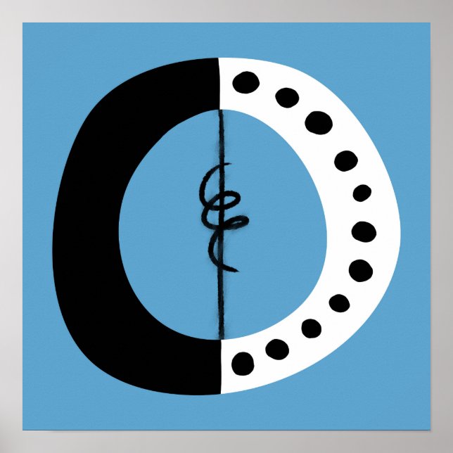 Chunky Ring Black White and Blue Poster Wall Art (Framsidan)