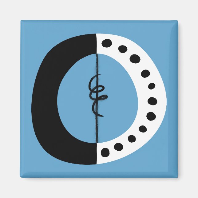 Chunky Ring Black White Blue Refrigerator Magnet (Framsidan)
