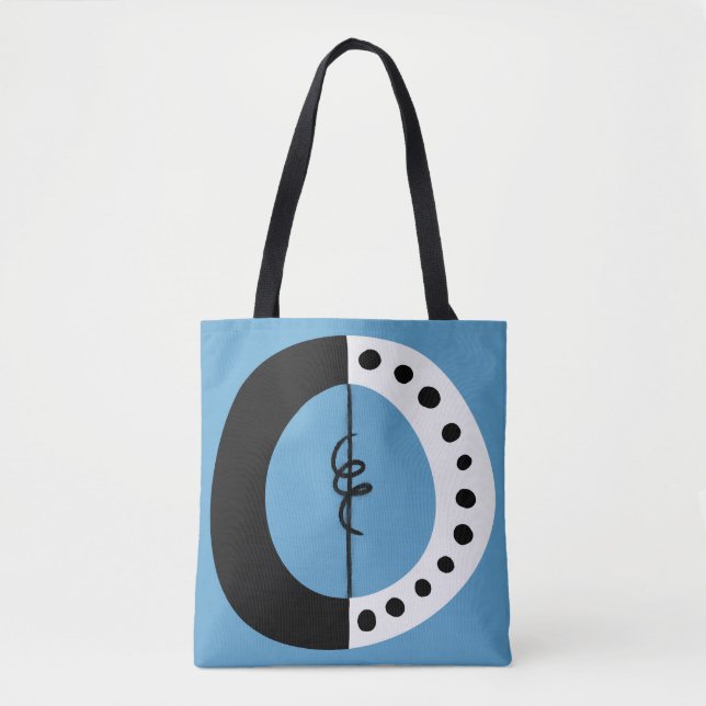 Chunky Ring Black White och Blue Tote Bag Tygkasse (Framsida)
