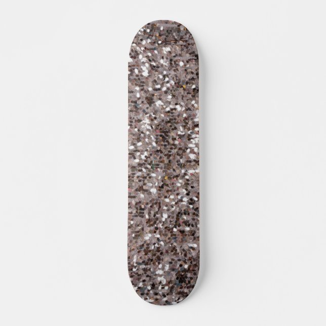 chunky silver glitter mini skateboard bräda 18,5 cm (Framsida)