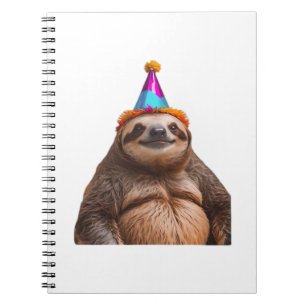 Chunky Sloth födelsedagsfest hatt present rolig me Anteckningsbok