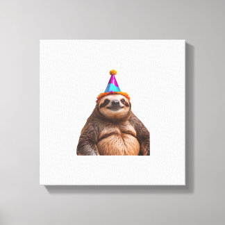 Chunky Sloth födelsedagsfest hatt present rolig me Canvastryck