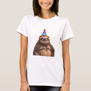 Chunky Sloth födelsedagsfest hatt present rolig me T Shirt