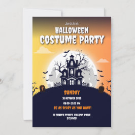 Chunted House Halloween Costume Party-inbjudan Meddelande