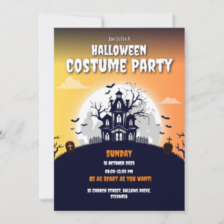 Chunted House Halloween Costume Party-inbjudan Meddelande