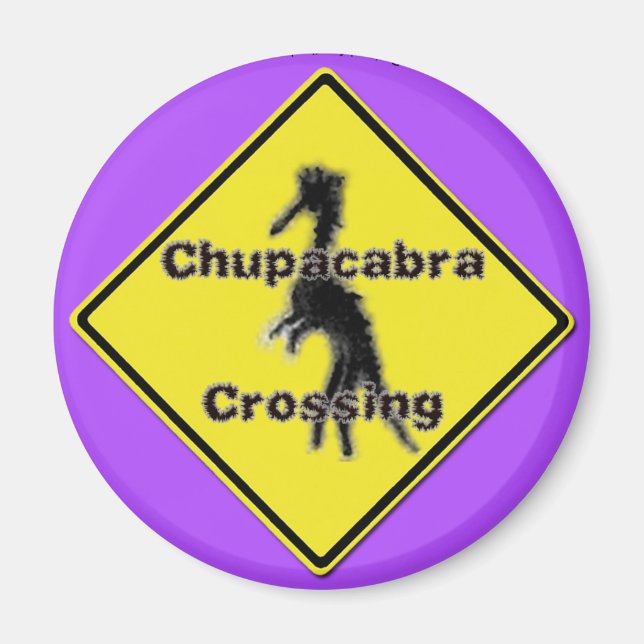 Chupacabra Crossing lila magnet (Framsidan)