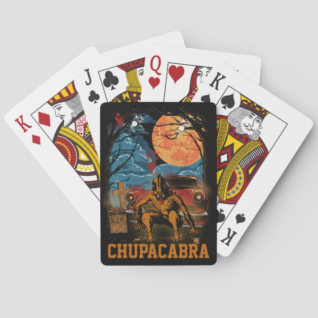 Chupacabra Cryptid Creature Anpassade Text Casinokort (Baksidan)