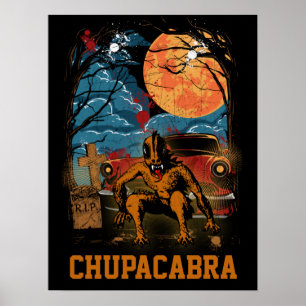 Chupacabra Cryptid Creature Anpassade Text Poster