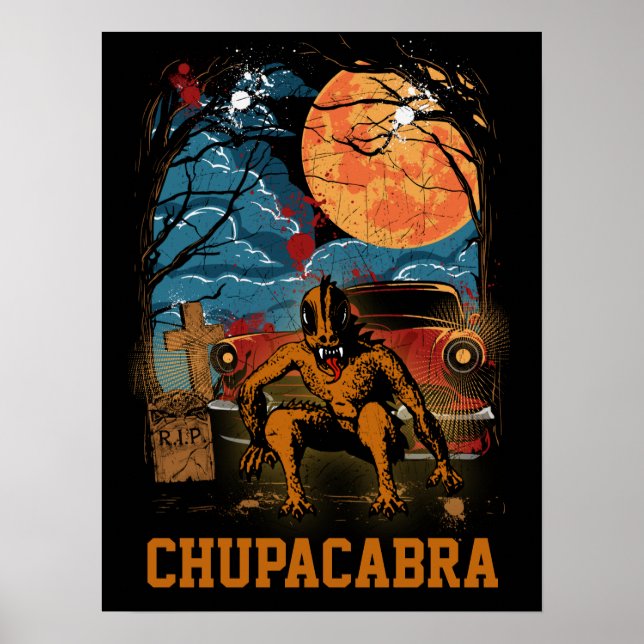 Chupacabra Cryptid Creature Anpassade Text Poster (Framsidan)