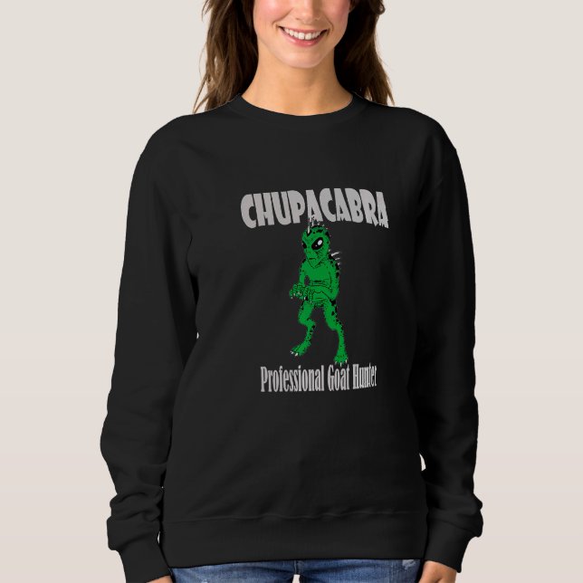 Chupacabra Cryptid Vampire Monster Goat Hunter T Shirt (Framsida)