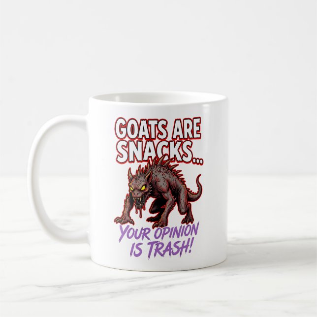 Chupacabra Getter Är Snacks Roligt Kryptid Humor Kaffemugg (Vänster)