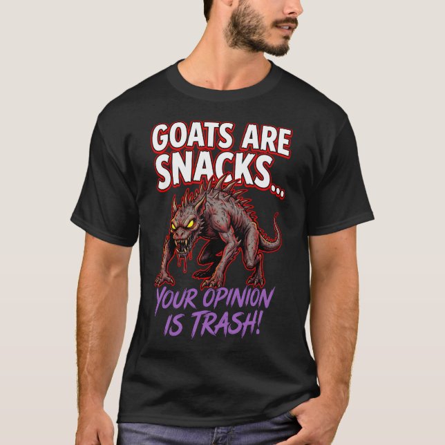 Chupacabra Goats Are Snacks Funny Cryptid Humor T Shirt (Framsida)