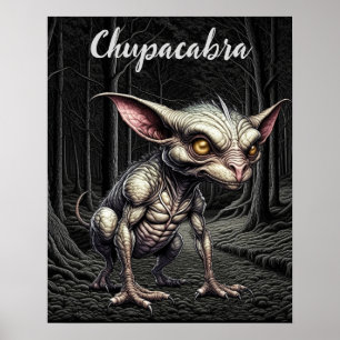 Chupacabra i Skogen Cryptid Poster