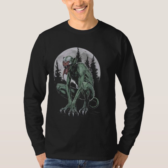 Chupacabra Legendary Creature Mythical Beast Crypt T Shirt (Framsida)