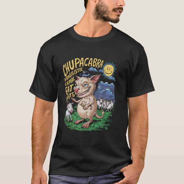 Chupacabra Legendary Creature Mythical Beast Crypt T Shirt (Framsida)