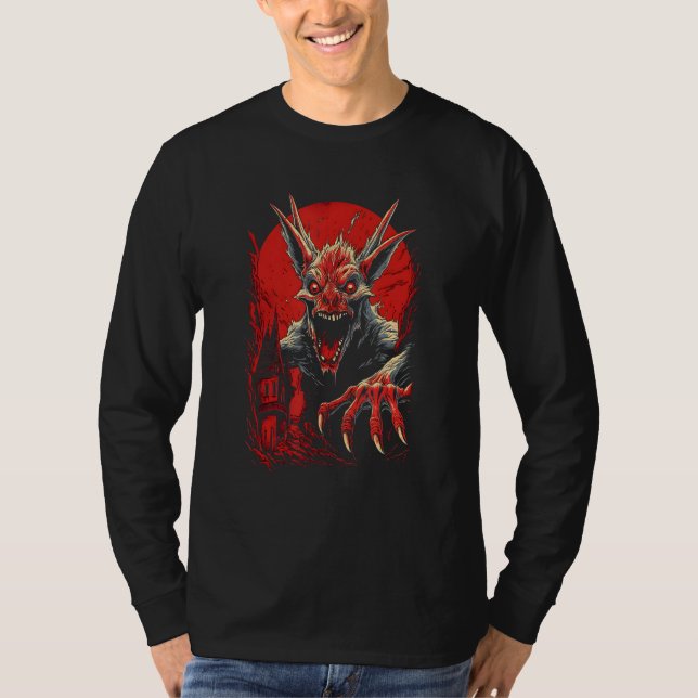 Chupacabra The Goat Sucker by Haunted Horror Hallo T Shirt (Framsida)