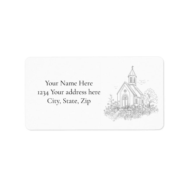 Church Address Label Adressetikett (Framsidan)