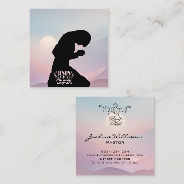 Church Affärskort Outcome Fyrkantigt Visitkort (Fram/baksida)