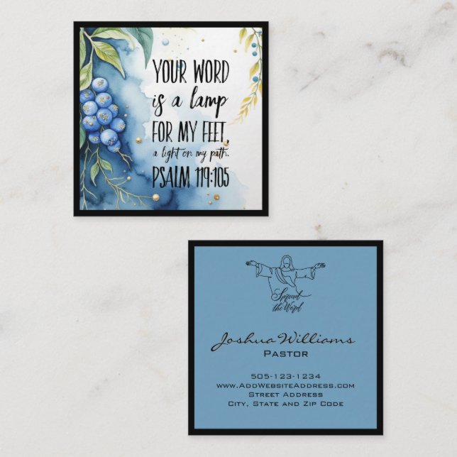 Church Affärskort Outcome Fyrkantigt Visitkort (Fram/baksida)