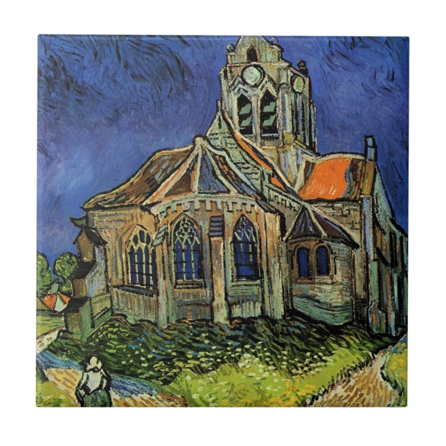Church at Auvers-sur-Oise av Vincent van Gogh Kakelplatta (Framsidan)