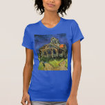 Church at Auvers-sur-Oise av Vincent van Gogh T-shirt<br><div class="desc">Kyrkan i Auvers av Vincent van Gogh är en vintage bra konst post impressionism arkitektonisk målning. En yttre syn på en kyrka med nedfläckad glasfönster och ett figur som går mot Chapel längs en kullstolpe väg. Om konstnären: Vincent Willem van Gogh (1853-1890) var en av de mest berömd Post impressionist-målarna...</div>