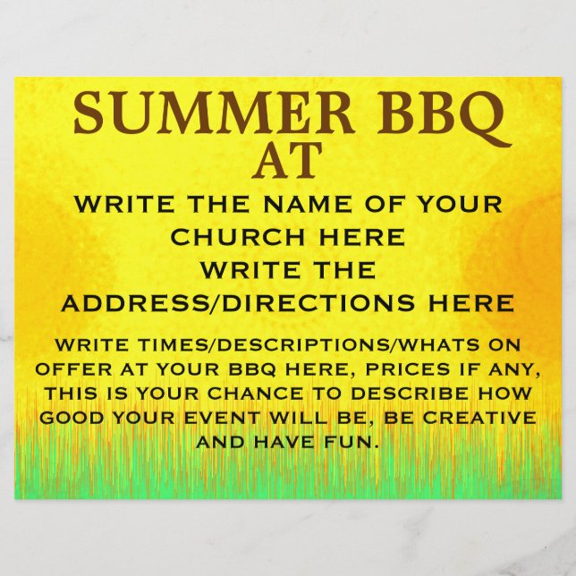 CHURCH BBQ FLYER (Framsidan)