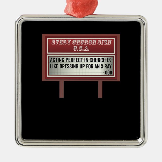 Church Billboard Signs Christian Joke Acting Julgransprydnad Metall (Framsidan)