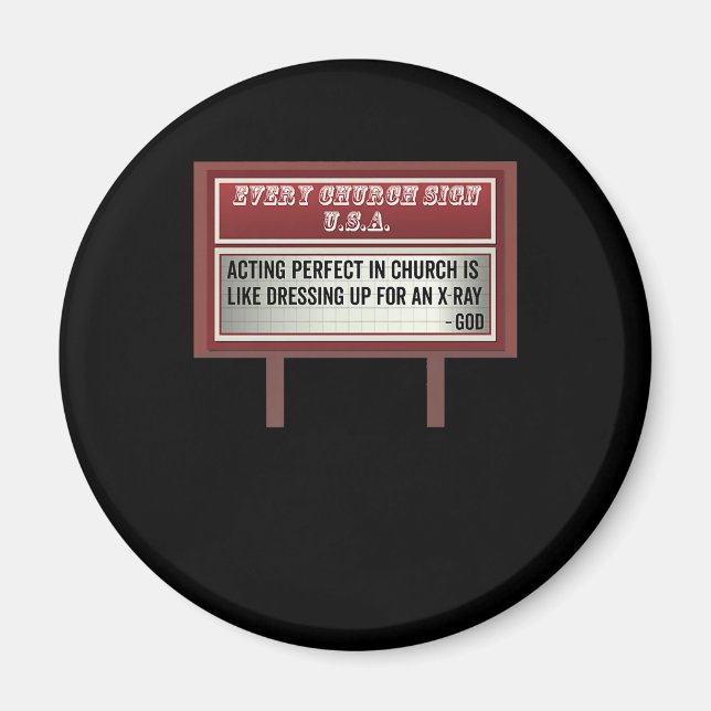 Church Billboard Signs Christian Joke Acting Magnet (Framsidan)