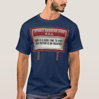Church Billboard Signs Funny Christian Pastor på T Shirt