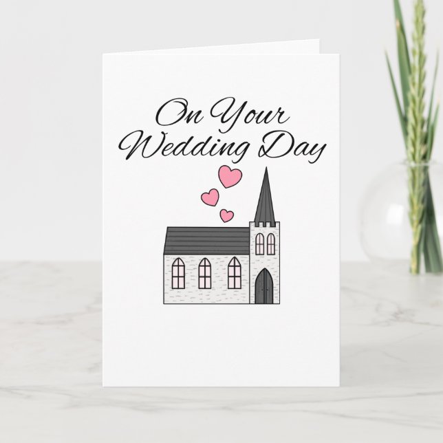 Church Bröllop Card Christian Religiösa Tack Kort (Framsida)
