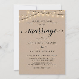 Church Bröllop Ceremony, Parents Hosting, Kraft Inbjudningar