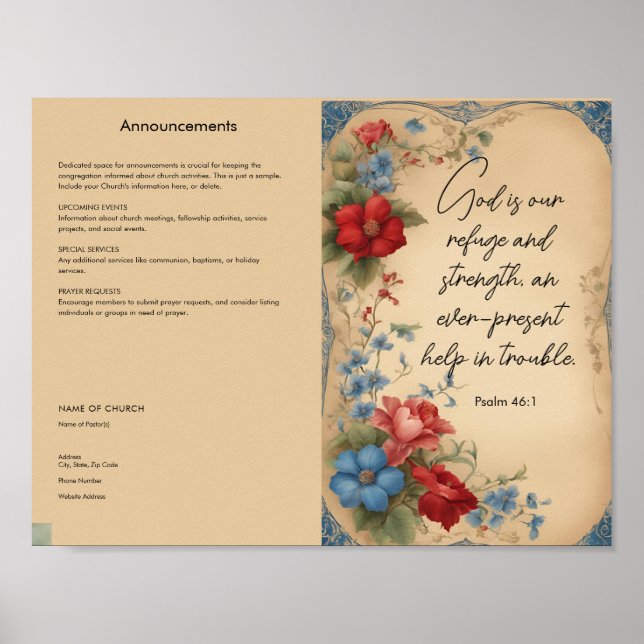 Church Bulletin Poster (Framsidan)