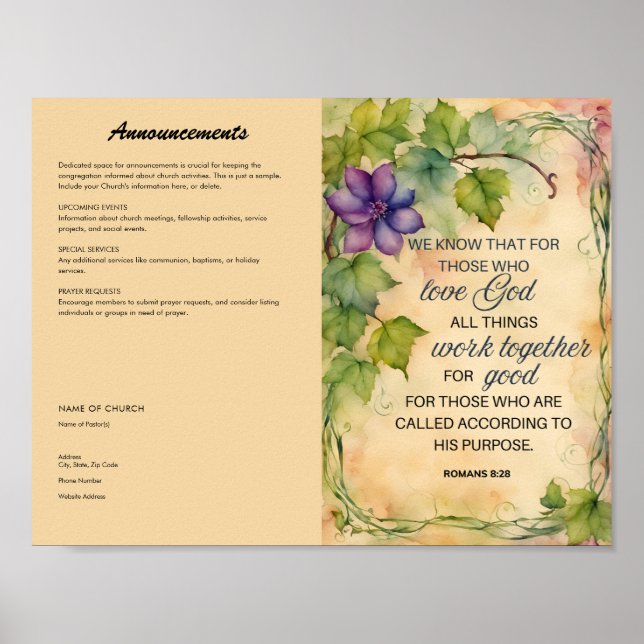 Church Bulletin Poster (Framsidan)