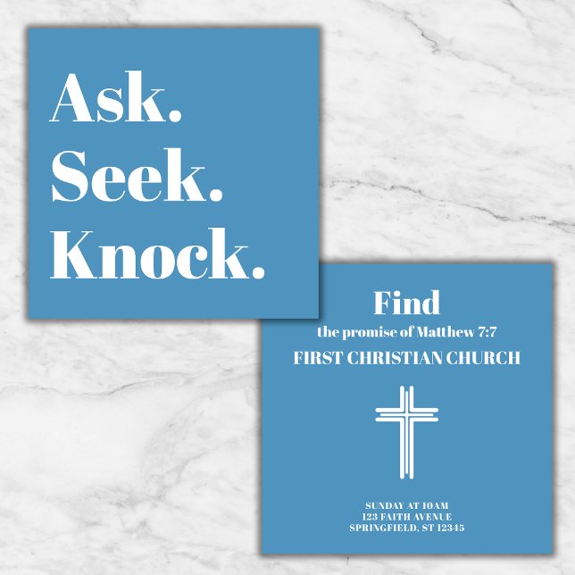 Church Business Professionell Promotional Kor Fyrkantigt Visitkort (Customize to fit your needs. Add your church or your name. Add your logo or keep the cross.)