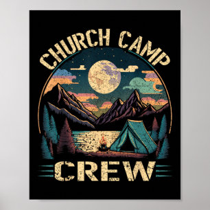 Church Camp Crew Vbs Teacher Kids Christian Group Poster